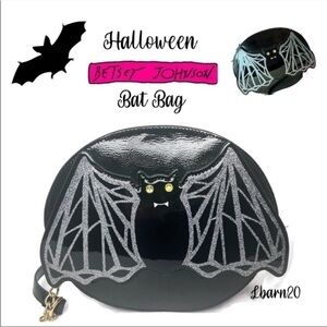 Betsey Johnson Bat Halloween Glitter GLAM Bag Purse NWT
